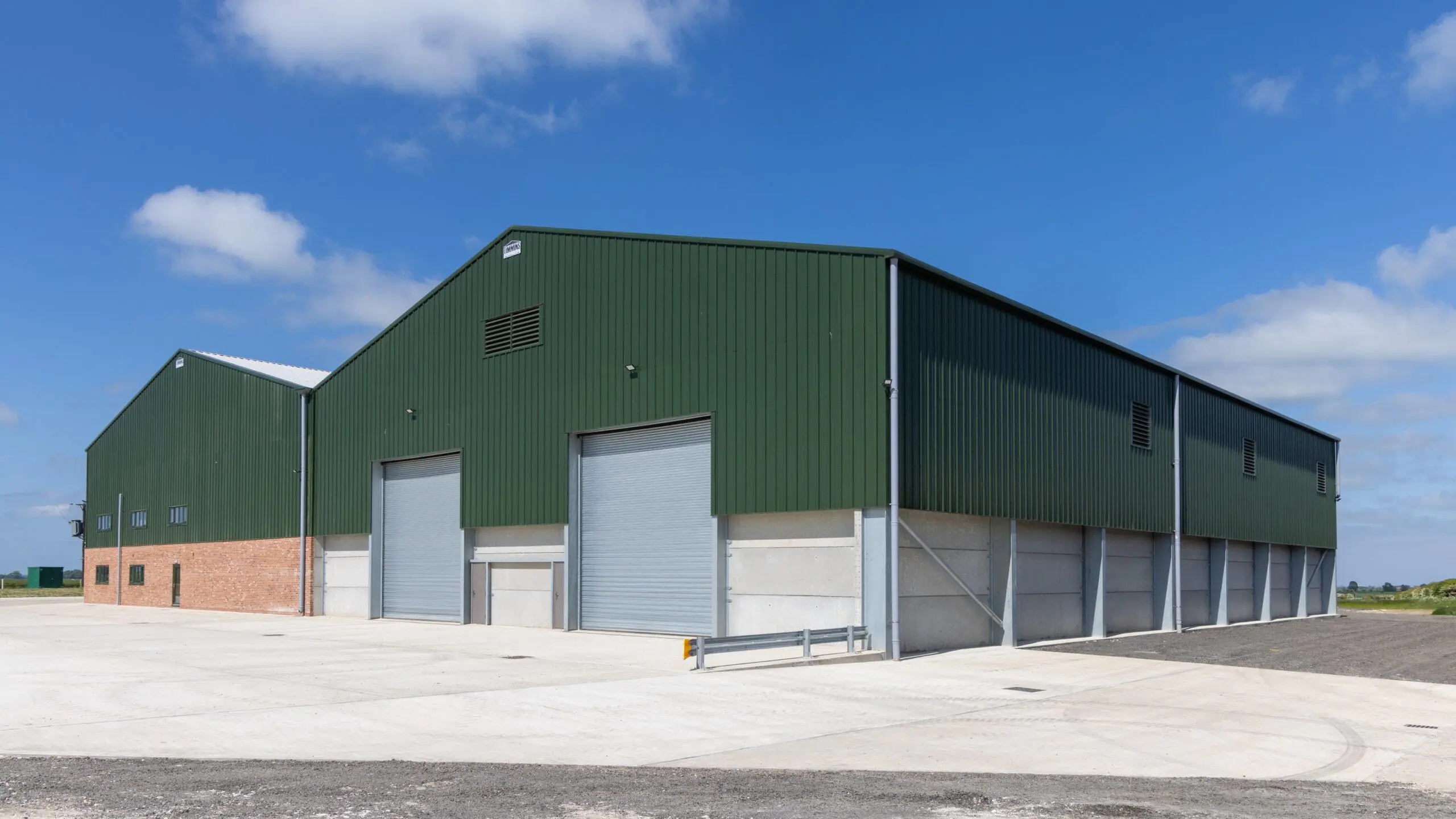 Large industrial agricultural building with fresh protective coating